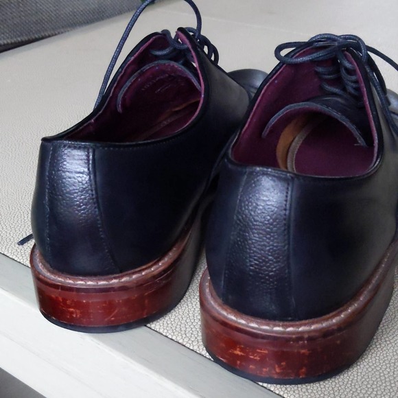 Aston Grey genuine leather Kindu cap toe Oxford shoes Size 10.5  Like new 10 1/2 - Picture 5 of 11